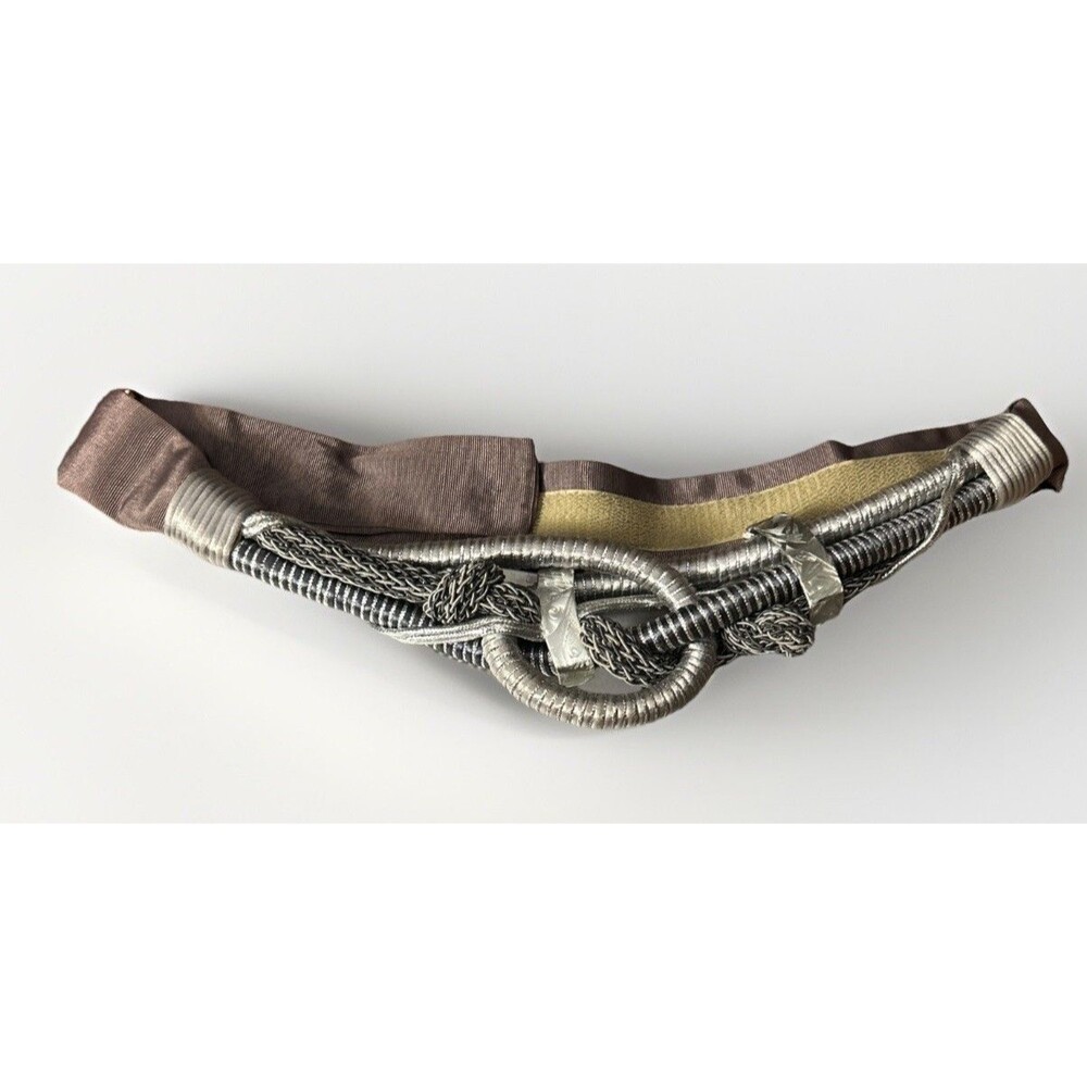 CAROLYN TANNER 80s Statement Belt Silver Mixed Media Adjustable